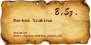 Berkes Szabina névjegykártya